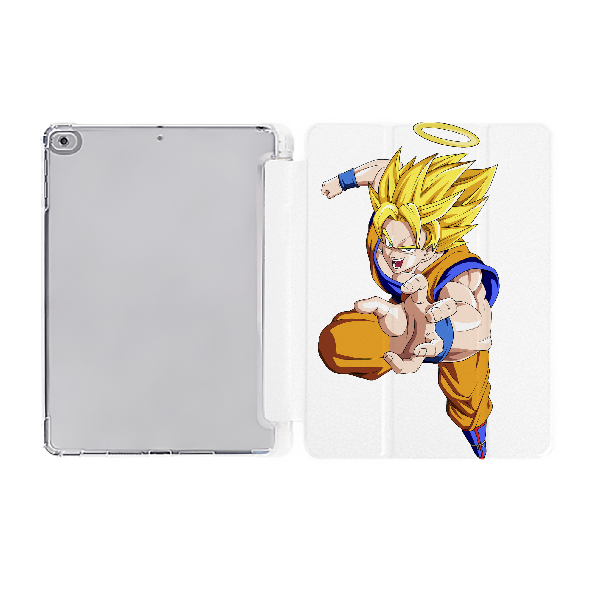 （画像用） ドラゴンボール 孫悟空（そん ごくう）Son Goku カカロット DRAGON BALL Kakarotto IPad ケース ペン収納付き 三つ折りスタンド PUレザー×シリコン 対応機種9.5/10.5/10.9インチ